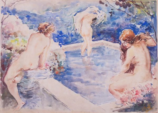 Vincenzo Irolli : Donne al bagno  - Asta PARADE II - DIPINTI E SCULTURE DEL XIX E XX SECOLO - Associazione Nazionale - Case d'Asta italiane
