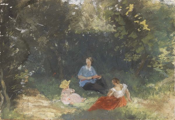 Dino Bausi : Figure al parco  - Asta PARADE II - DIPINTI E SCULTURE DEL XIX E XX SECOLO - Associazione Nazionale - Case d'Asta italiane