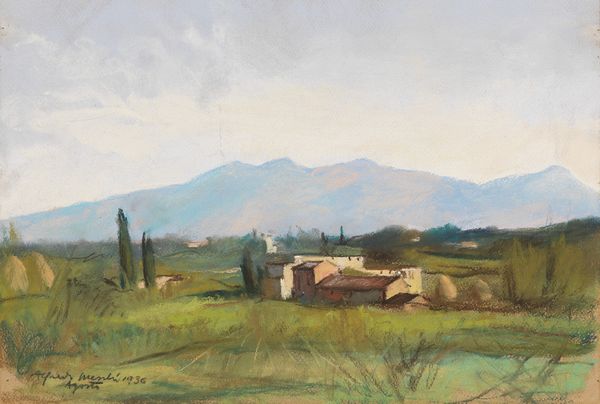 Alfredo Meschi : Paesaggio di Vallebuia  - Asta PARADE II - DIPINTI E SCULTURE DEL XIX E XX SECOLO - Associazione Nazionale - Case d'Asta italiane
