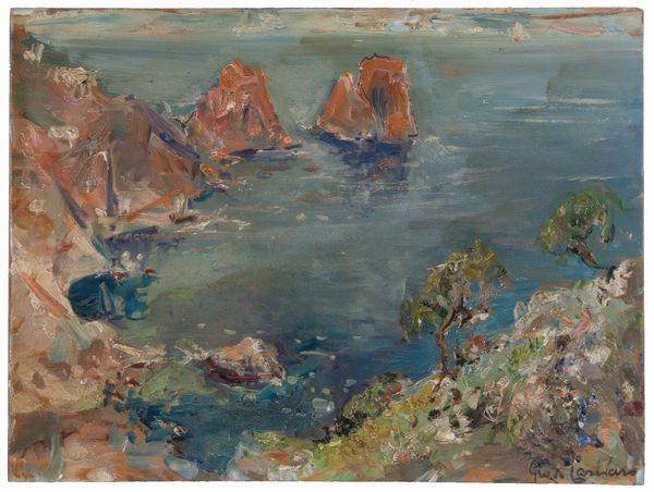 Guido Casciaro : Faraglioni  - Asta PARADE II - DIPINTI E SCULTURE DEL XIX E XX SECOLO - Associazione Nazionale - Case d'Asta italiane