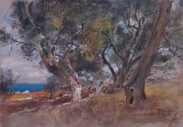 Giuseppe Casciaro : Paesaggio con marina  - Asta PARADE II - DIPINTI E SCULTURE DEL XIX E XX SECOLO - Associazione Nazionale - Case d'Asta italiane