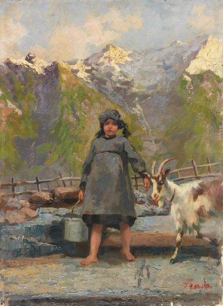 Angelo Prada : Pastorella  - Asta PARADE II - DIPINTI E SCULTURE DEL XIX E XX SECOLO - Associazione Nazionale - Case d'Asta italiane