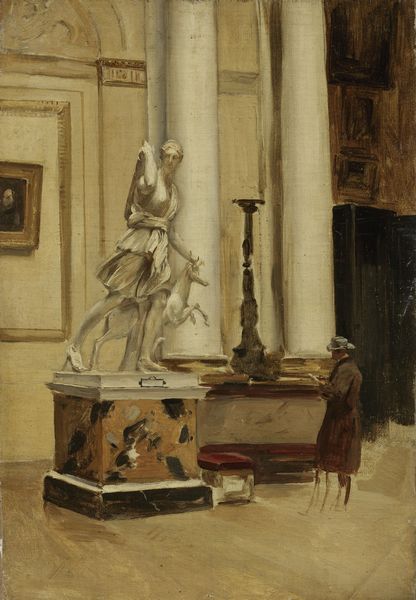 Ignoto del XIX secolo : Visita al Louvre (Diana e il cervo)  - Asta PARADE II - DIPINTI E SCULTURE DEL XIX E XX SECOLO - Associazione Nazionale - Case d'Asta italiane