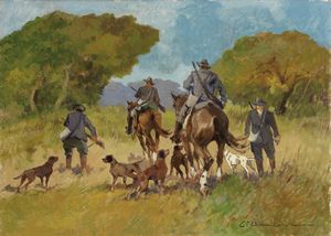 Carlo Domenici - Scena di caccia