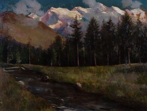 Eugenio Farello - Paesaggio di montagna