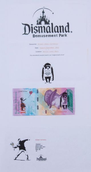 Banksy : Dismal (Real Currency)  - Asta PARADE III - ARTE MODERNA, CONTEMPORANEA E GRAFICA - Associazione Nazionale - Case d'Asta italiane
