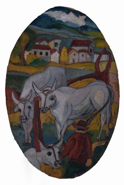 Giuseppe Serafini : Contadino con buoi  - Asta PARADE III - ARTE MODERNA, CONTEMPORANEA E GRAFICA - Associazione Nazionale - Case d'Asta italiane