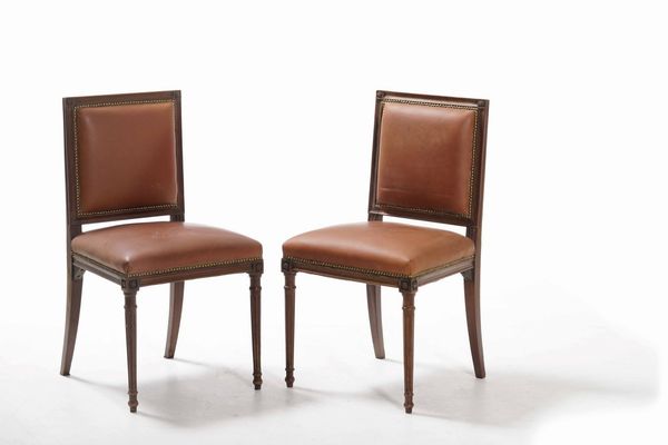 Sei sedie in legno intagliato. XIX secolo  - Asta Antiquariato Luglio - Associazione Nazionale - Case d'Asta italiane
