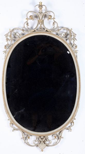 Specchiera in legno intagliato, dipinto e dorato  - Asta Antiquariato Luglio - Associazione Nazionale - Case d'Asta italiane