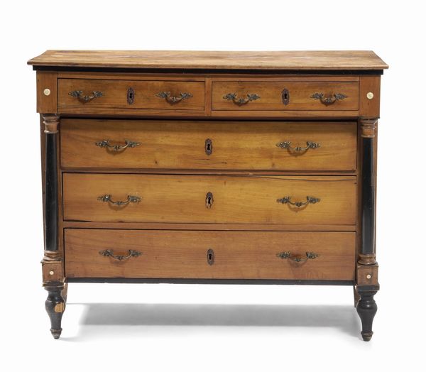 Com� Impero in legno lastronato. XIX secolo  - Asta Antiquariato Luglio - Associazione Nazionale - Case d'Asta italiane