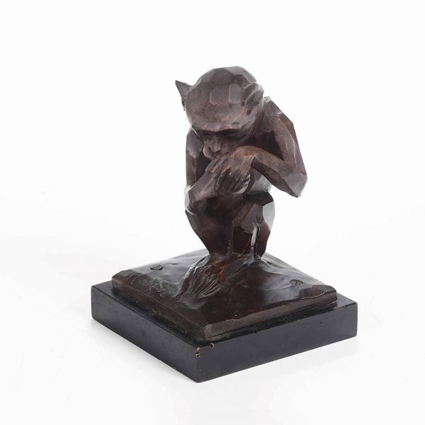 Scimmia in terracotta, Cacciapuoti, anni �20  - Asta Antiquariato Luglio - Associazione Nazionale - Case d'Asta italiane