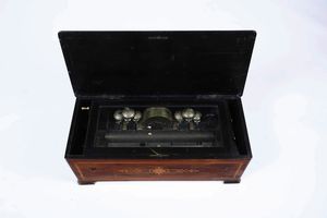 Carillon entro scatola in legno intarsiato  - Asta Antiquariato Luglio - Associazione Nazionale - Case d'Asta italiane