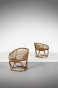 AGNOLI TITO (1931 - 2012) - Coppia di poltrone per Bonacina