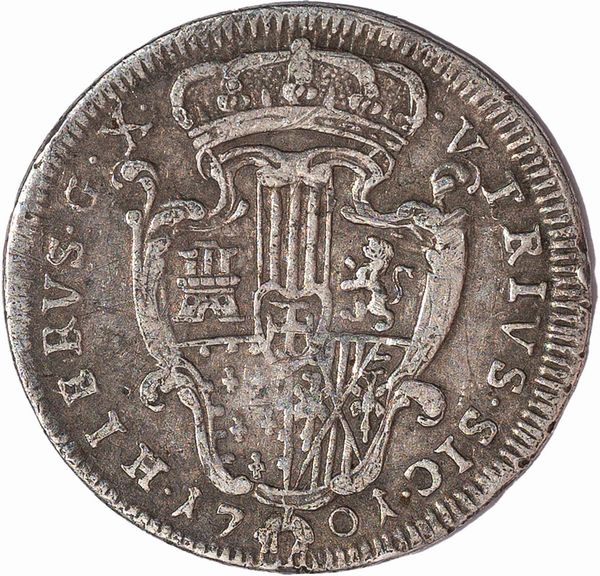 Regno di Napoli, FILIPPO V DI BORBONE, 1700-1707 : Carlino  - Asta Numismatica - Associazione Nazionale - Case d'Asta italiane