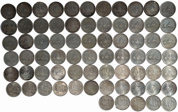 Repubblica Italiana : lotto composto da 71 esemplari di monete da 500 Lire  - Asta Numismatica - Associazione Nazionale - Case d'Asta italiane