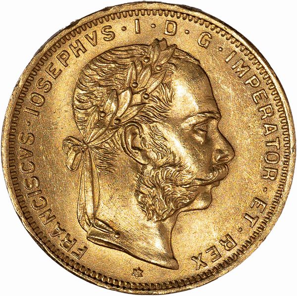 Austria - Franz Joseph I (1848-1916) : 8 Fiorini / 20 Franchi  - Asta Numismatica - Associazione Nazionale - Case d'Asta italiane