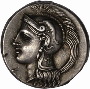 Lucania, Velia - Didramma del gruppo di Philistion