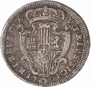 Regno di Napoli, FILIPPO V DI BORBONE, 1700-1707 : Carlino  - Asta Numismatica - Associazione Nazionale - Case d'Asta italiane
