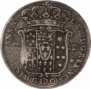 Regno di Napoli, CARLO III DI BORBONE, 1734-1759 - Piastra da 120 Grana