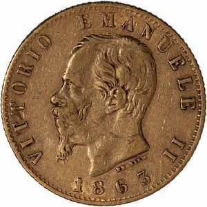 Regno d'Italia, VITTORIO EMANUELE II, 1861-1878 : 20 Lire  - Asta Numismatica - Associazione Nazionale - Case d'Asta italiane