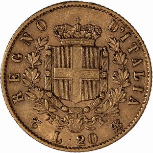 Regno d'Italia, VITTORIO EMANUELE II, 1861-1878 : 20 Lire  - Asta Numismatica - Associazione Nazionale - Case d'Asta italiane