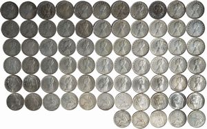 Repubblica Italiana - lotto composto da 71 esemplari di monete da 500 Lire