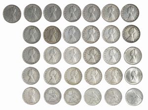 Repubblica Italiana - lotto composto da 31 esemplari di monete da 500 Lire