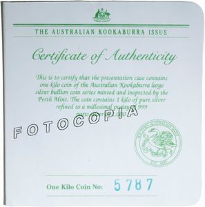 Australia, ELIZABETH II, 1952-2022 : 30 Dollari The Australian Kookaburra  - Asta Numismatica - Associazione Nazionale - Case d'Asta italiane