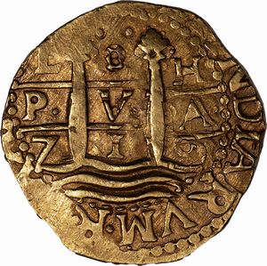 Perù, FILIPPO V DI SPAGNA, 1700-1746 - Doblone da 8 Escudos
