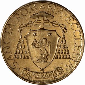 Vaticano, SEDE VACANTE, 1963 - Medaglia coniata in oro emessa per il Cardinale Camerlengo Benedetto Aloisi-Masella