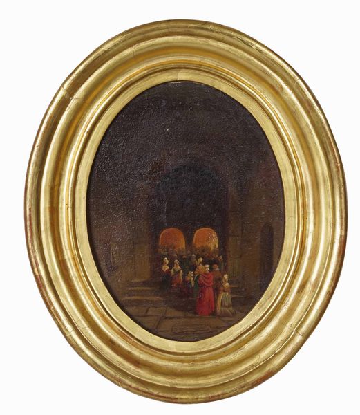 Pittore del XIX secolo Scena d'interno  - Asta Dipinti del XIX-XX secolo - Associazione Nazionale - Case d'Asta italiane