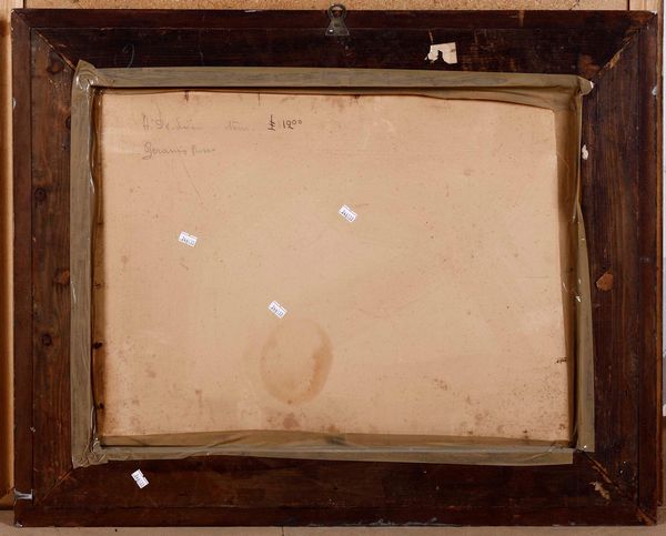 Arturo De Luca : Geranio rosso  - Asta Dipinti del XIX-XX secolo - Associazione Nazionale - Case d'Asta italiane