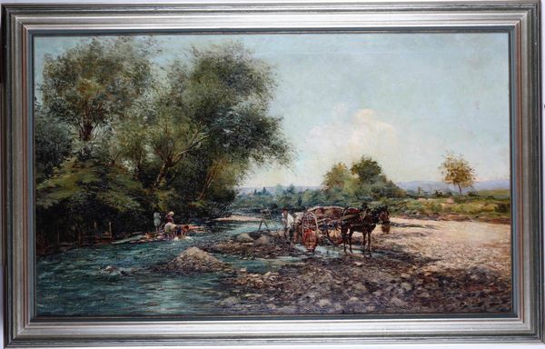 Firmato V. Fontaine Lungo la Senna  - Asta Dipinti del XIX-XX secolo - Associazione Nazionale - Case d'Asta italiane