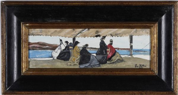 Copia da la rotonda di palmieri di G. Fattori  - Asta Dipinti del XIX-XX secolo - Associazione Nazionale - Case d'Asta italiane