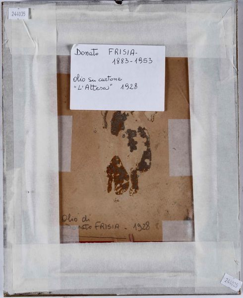 Donato Frisia : L'Attesa  - Asta Dipinti del XIX-XX secolo - Associazione Nazionale - Case d'Asta italiane