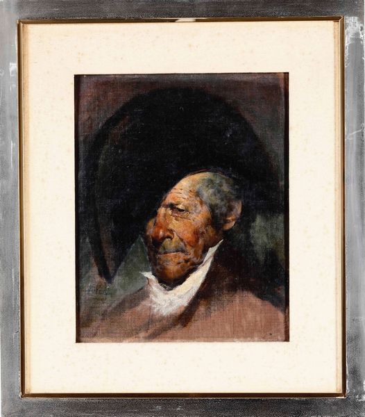 Scuola Italiana del XIX secolo Studio di testa di uomo con cappello  - Asta Dipinti del XIX-XX secolo - Associazione Nazionale - Case d'Asta italiane