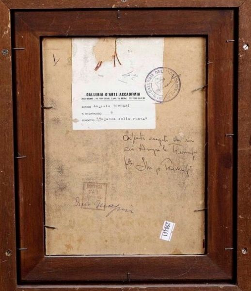 Angiolo Tommasi : Ragazza sulla ruota  - Asta Dipinti del XIX-XX secolo - Associazione Nazionale - Case d'Asta italiane