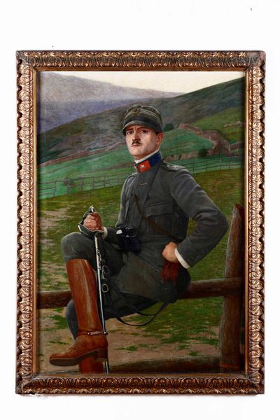 Alfredo Luxoro : Ritratto di soldato, 1916  - Asta Dipinti del XIX-XX secolo - Associazione Nazionale - Case d'Asta italiane