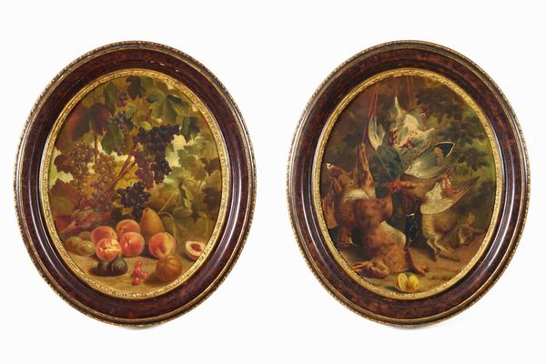 Siglate HM 1872 Coppia di nature morte  - Asta Dipinti del XIX-XX secolo - Associazione Nazionale - Case d'Asta italiane