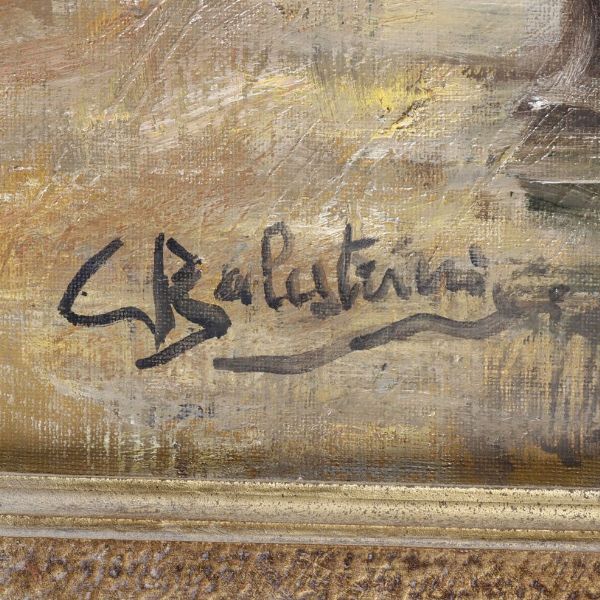 Carlo Balestrini : Viale con cavalli e calesse  - Asta Dipinti del XIX-XX secolo - Associazione Nazionale - Case d'Asta italiane