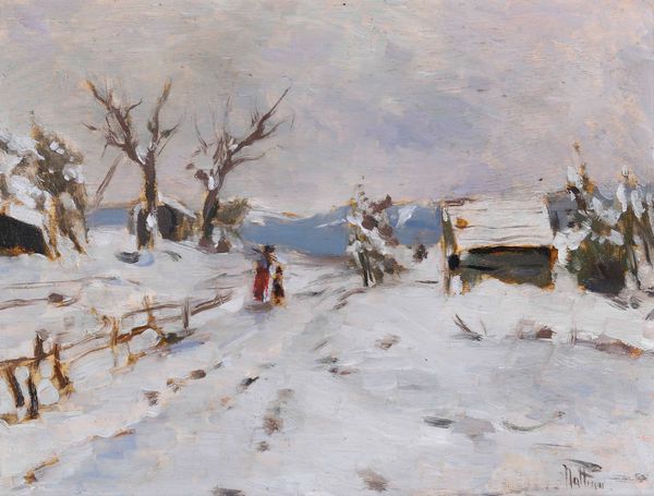 Vittorio Nattino : Prima neve  - Asta Dipinti del XIX-XX secolo - Associazione Nazionale - Case d'Asta italiane