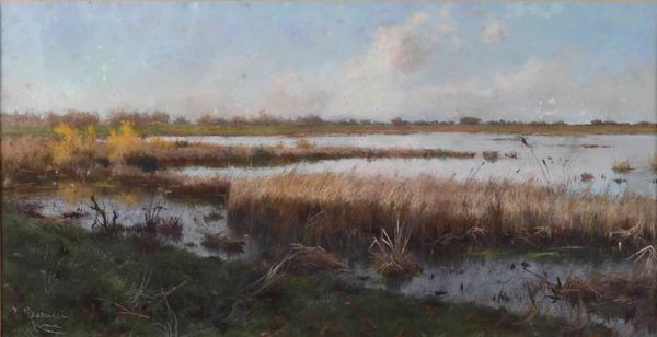 Pietro Barucci : Coppia di paesaggi lacustri  - Asta Dipinti del XIX-XX secolo - Associazione Nazionale - Case d'Asta italiane