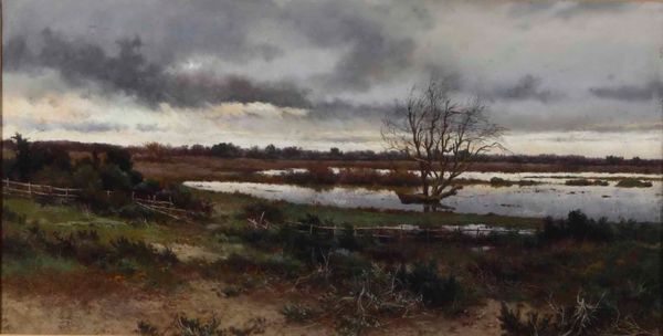 Pietro Barucci : Coppia di paesaggi lacustri  - Asta Dipinti del XIX-XX secolo - Associazione Nazionale - Case d'Asta italiane