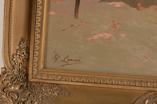 Giovanni Lomi : Paesaggio boschivo  - Asta Dipinti del XIX-XX secolo - Associazione Nazionale - Case d'Asta italiane