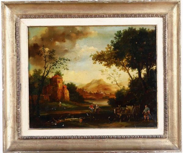 Ignoto pittore nordico Paesaggio  - Asta Dipinti del XIX-XX secolo - Associazione Nazionale - Case d'Asta italiane