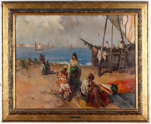 Guido Pajetta - Spiaggia con figure, 1929