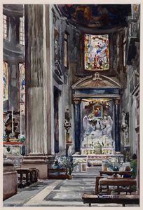 Vasco Menegozzo - Interno di chiesa