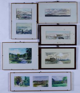 Giuseppe Cardillo - lotto di nove acquerelli