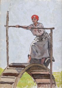 Angiolo Tommasi - Ragazza sulla ruota