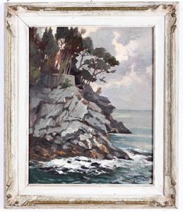 Vasco Menegozzo - Marina con scogli